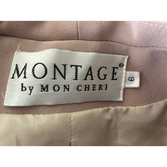 Montage Mon Cheri Size 6 Fits 2 Champagne Gown Embellished Beaded Dress 2 Piece - Picture 16 of 16